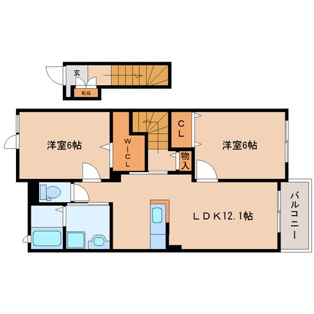 池部駅 徒歩6分 2階の物件間取画像